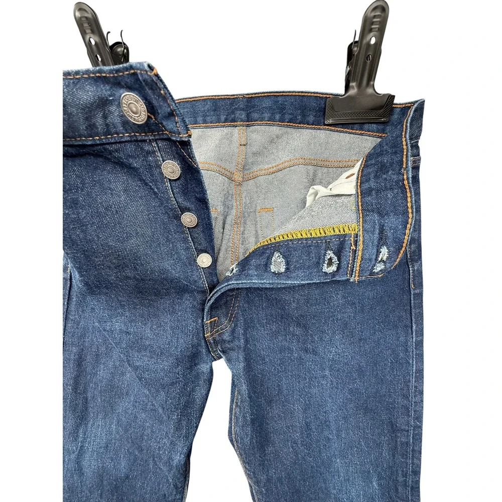 Levi's 501 Original Fit Jeans Mens 36x30 Dark Wash Excellent Button Fly Denim - Picture 5 of 6